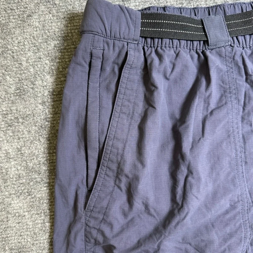 LL Bean Mens Hiking Shorts Gray Blue Nylon Mesh Lined Belted Outdoor 274658